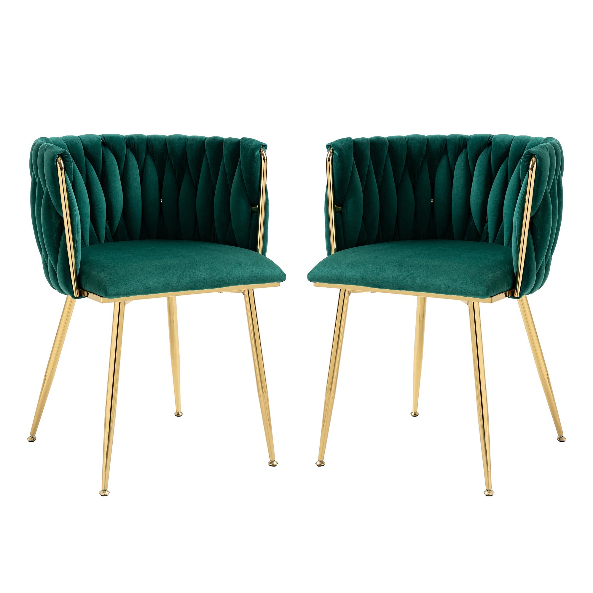 Ensemble de chaises de salle à manger en velours de luxe moderne (lot de 2)