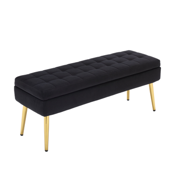 Banc de rangement minimaliste moderne avec des pieds dorés