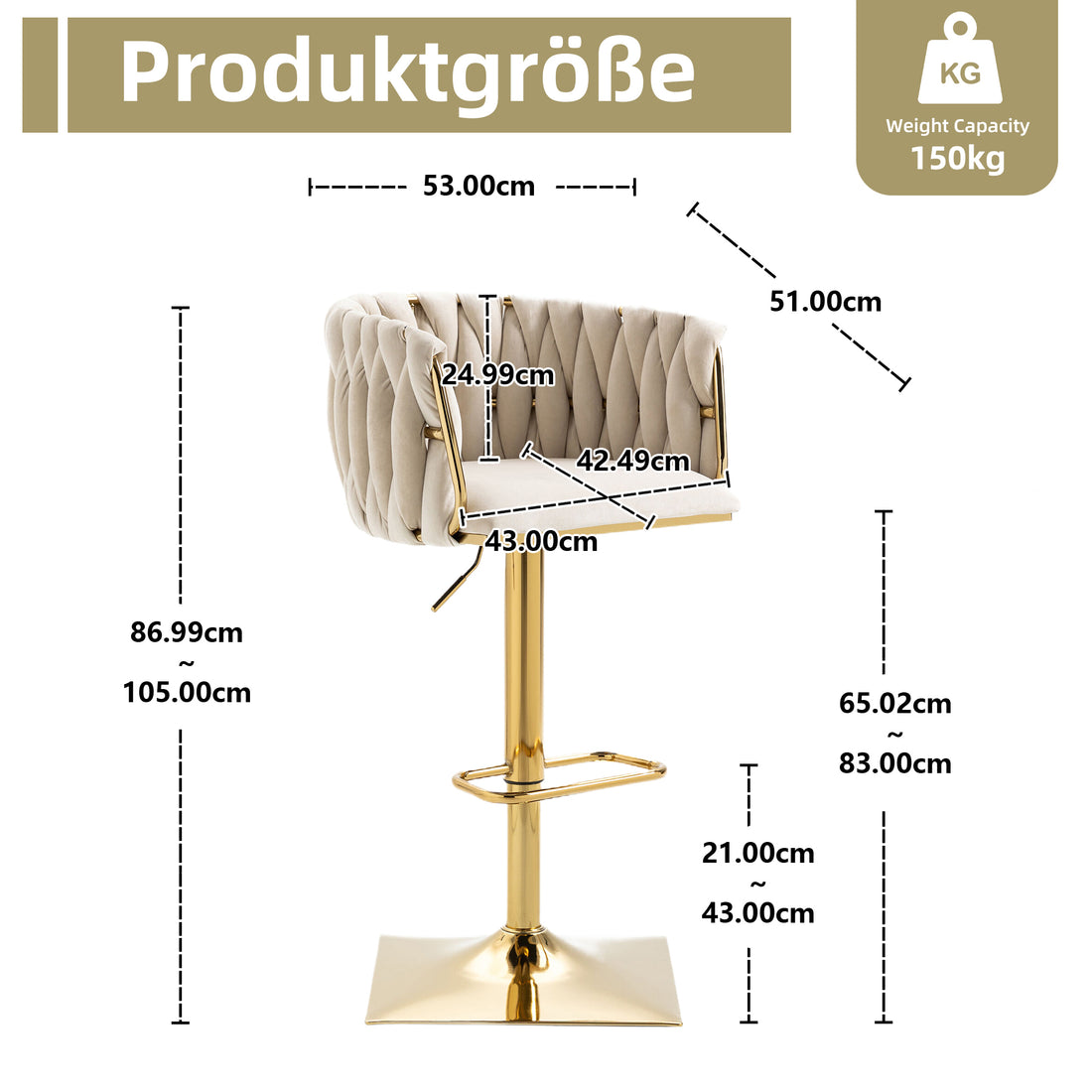 LVHOM® Vintage Barhocker mit Rückenlehne und Fußstütze